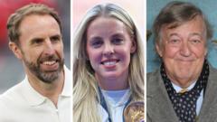 new-year-honours:-gareth-southgate,-stephen-fry-and-olympians-on-list
