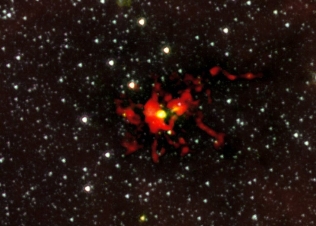 telescopes-spy-a-monster-radio-jet-streaming-from-a-bright-and-early-object-in-the-universe