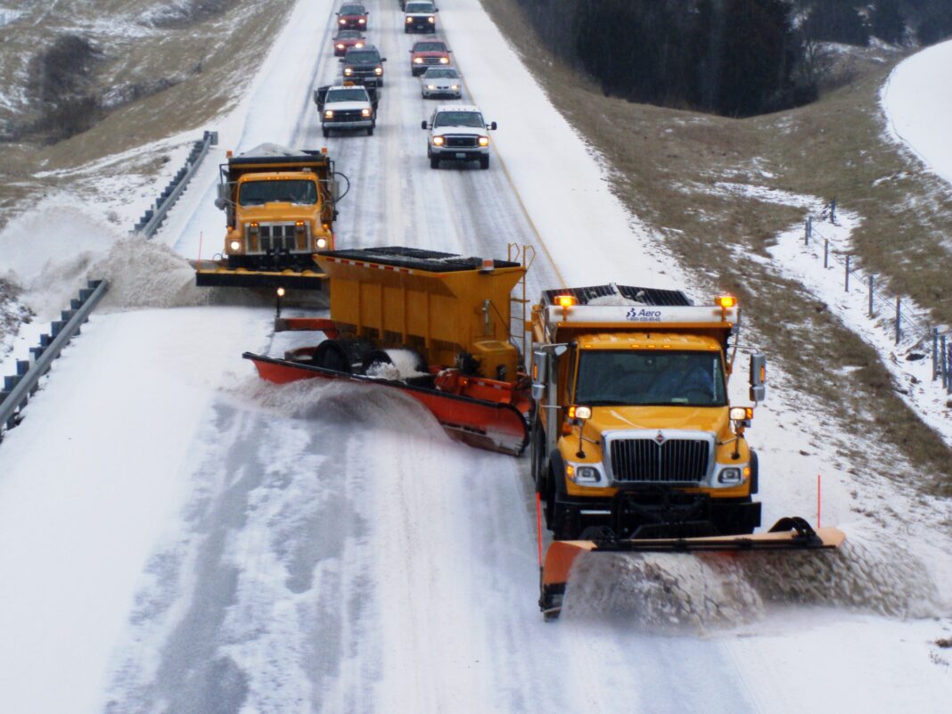 snowplough-used-on-cars-stranded-in-blizzard-conditions