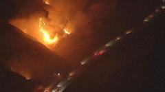 California wildfires burn near passing vehicles california-wildfires-burn-near-passing-vehicles