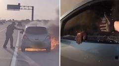 Watch Texas police officer pull man from burning car watch-texas-police-officer-pull-man-from-burning-car